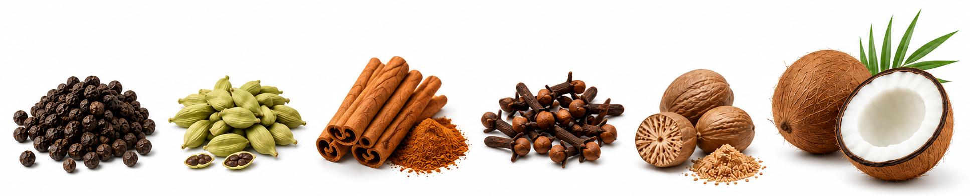 Wholesale dealer of PEPPER, CARDOMUM, CINNOMON, CLOVE, JADIKKAI AND COCONUT EXPORTS